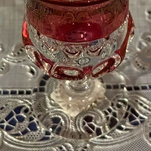 🌹Small short glass goblet burgundy color